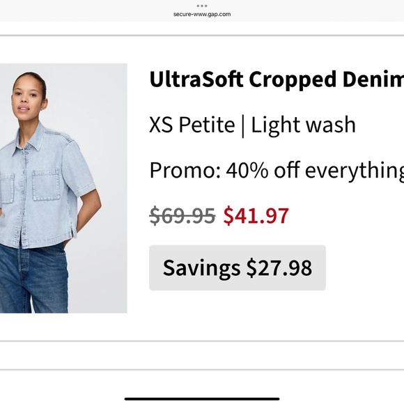 UltraSoft Cropped Denim Shirt Sx/Petite - Picture 5 of 5